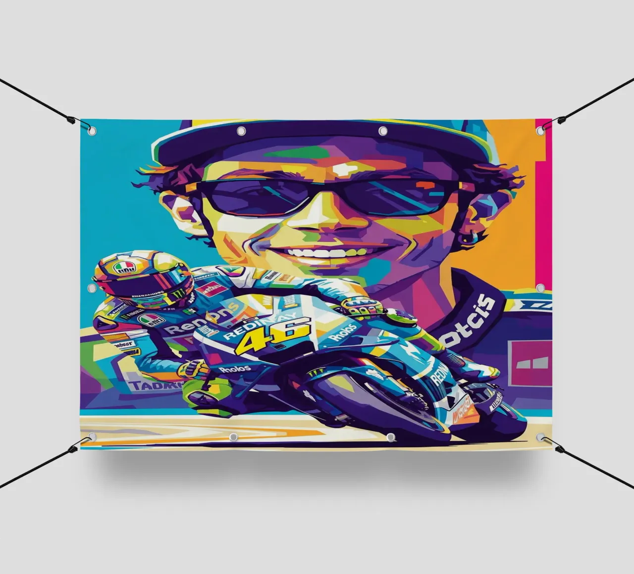 Valentino Rossi - WPAP art style (4) telo in pvc da Hantamrata