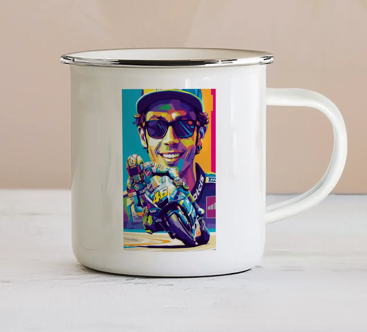 Valentino Rossi - WPAP art style (4) tazza in smalto da Hantamrata
