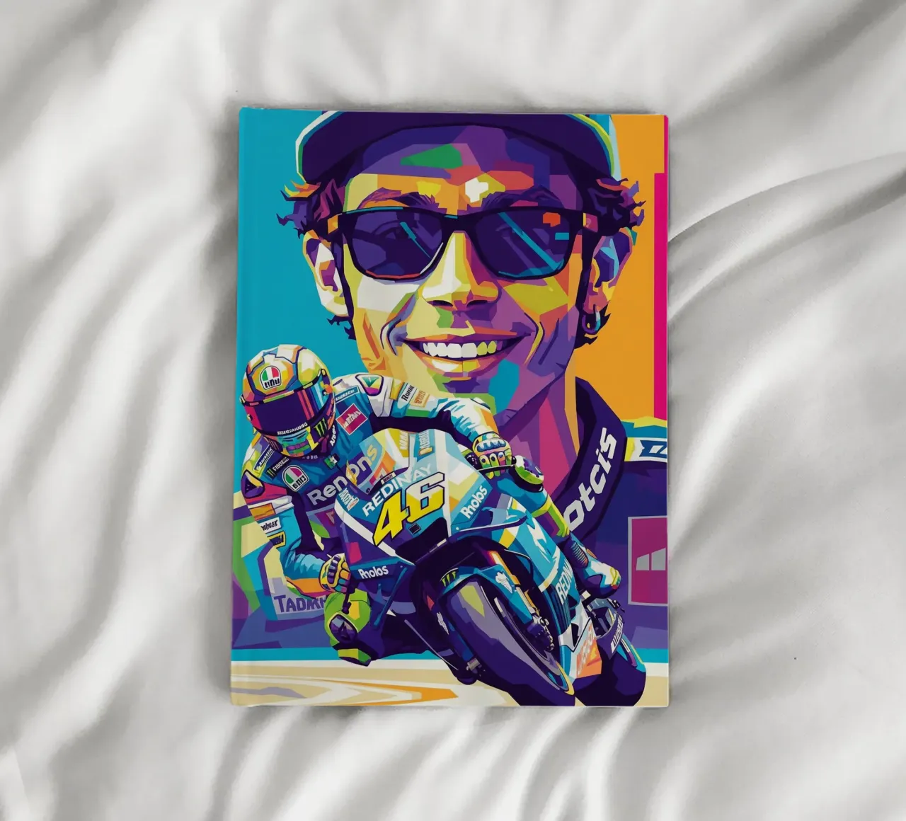 Valentino Rossi - WPAP art style (4) notebook by Hantamrata