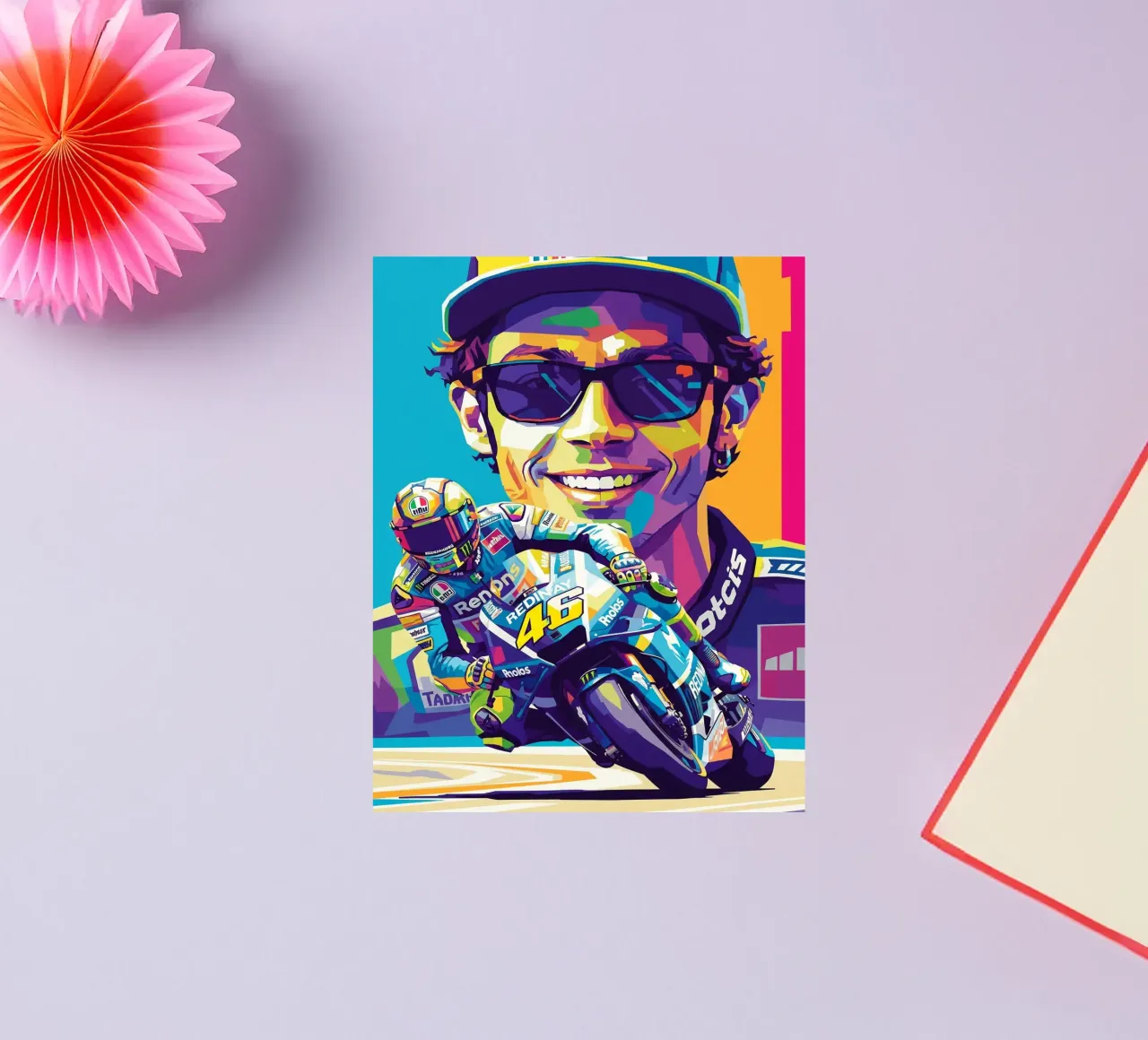 Valentino Rossi - WPAP art style (4) autocollant de Hantamrata