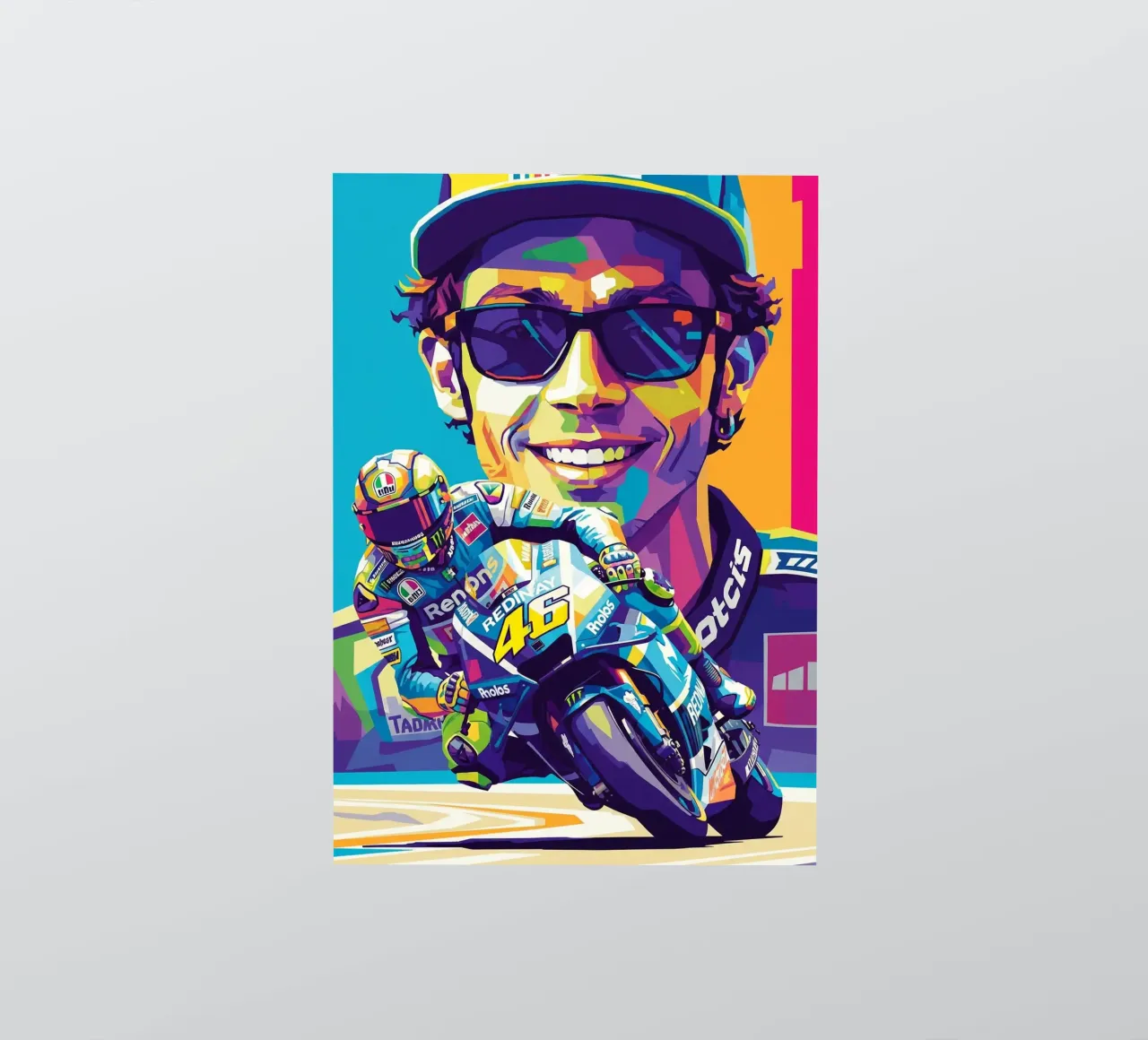 Valentino Rossi - WPAP art style (4) autocollant de Hantamrata