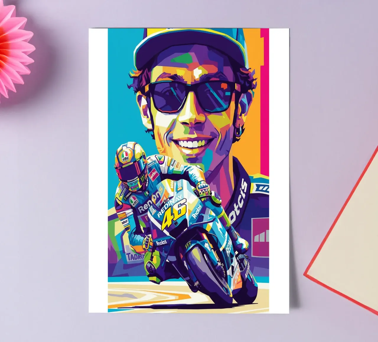Valentino Rossi - WPAP art style (4) foglio adesivo da Hantamrata