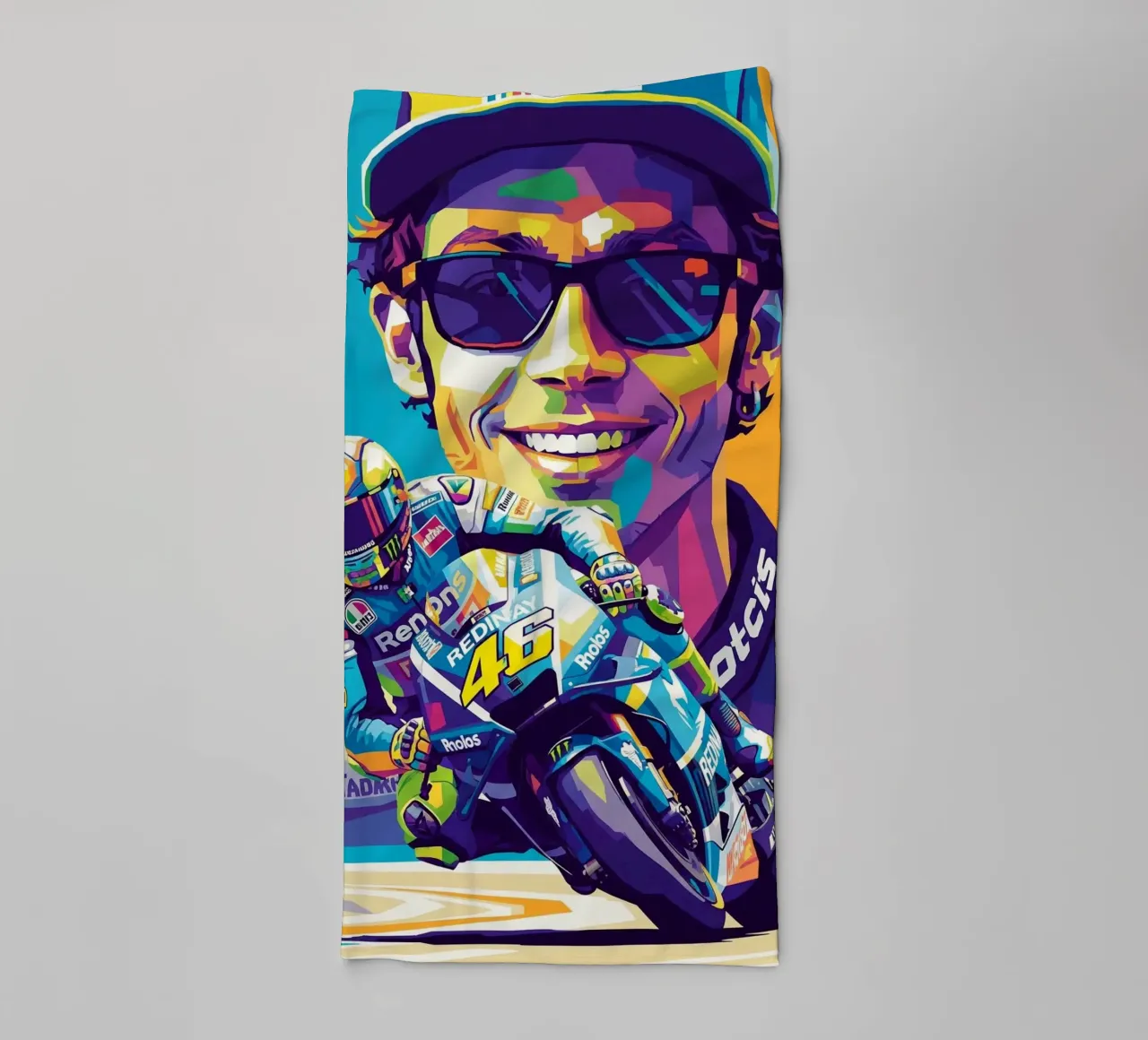 Valentino Rossi - WPAP art style (4) asciugamano da bagno da Hantamrata