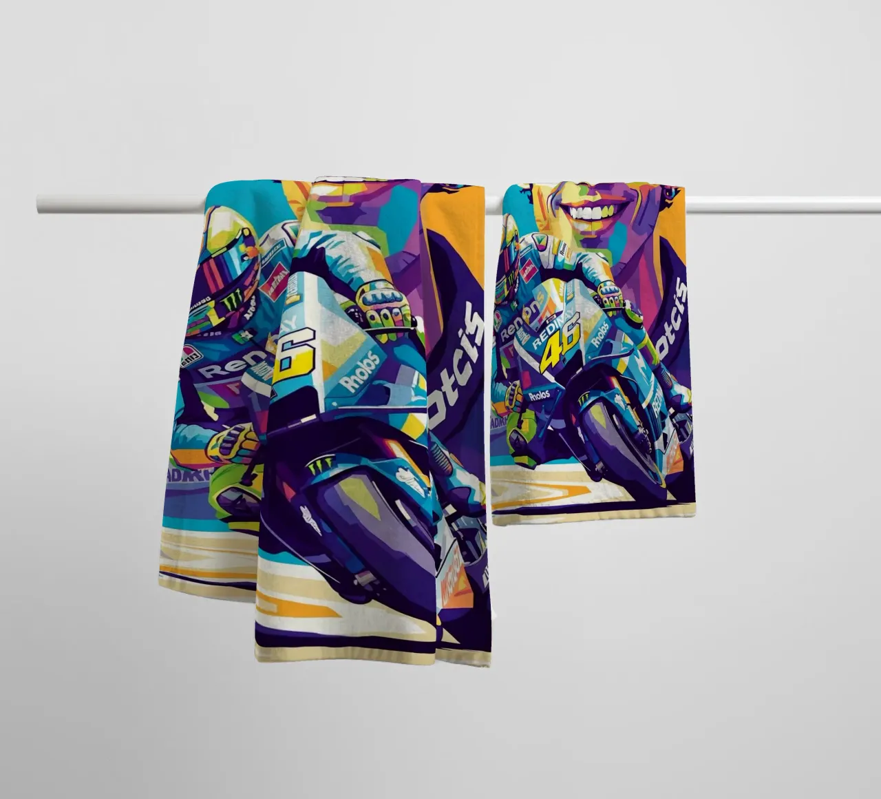 Valentino Rossi - WPAP art style (4) asciugamano da bagno da Hantamrata