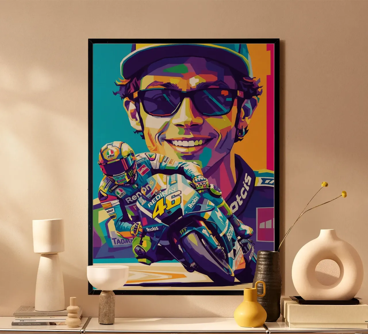 Valentino Rossi - WPAP art style (4) carta hahnemühle da Hantamrata