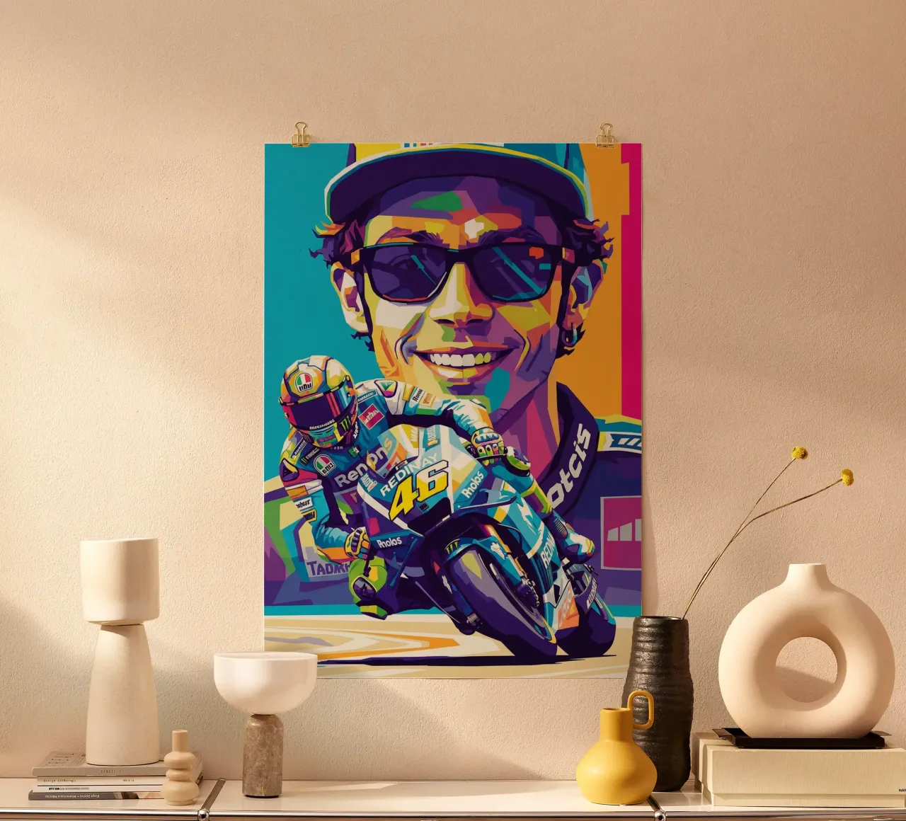 Valentino Rossi - WPAP art style (4) carta hahnemühle da Hantamrata