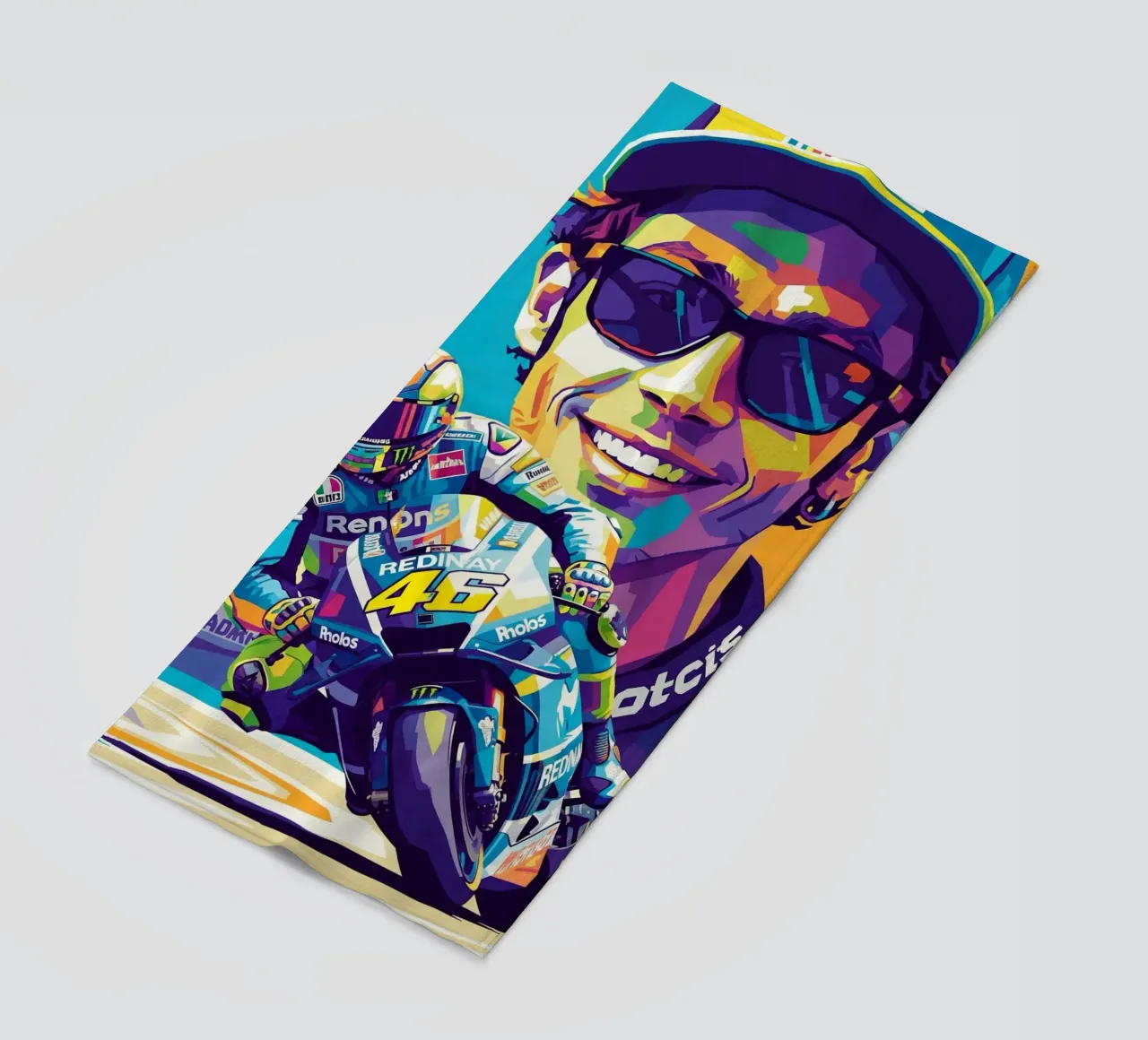 Valentino Rossi - WPAP art style (4) telo mare da Hantamrata