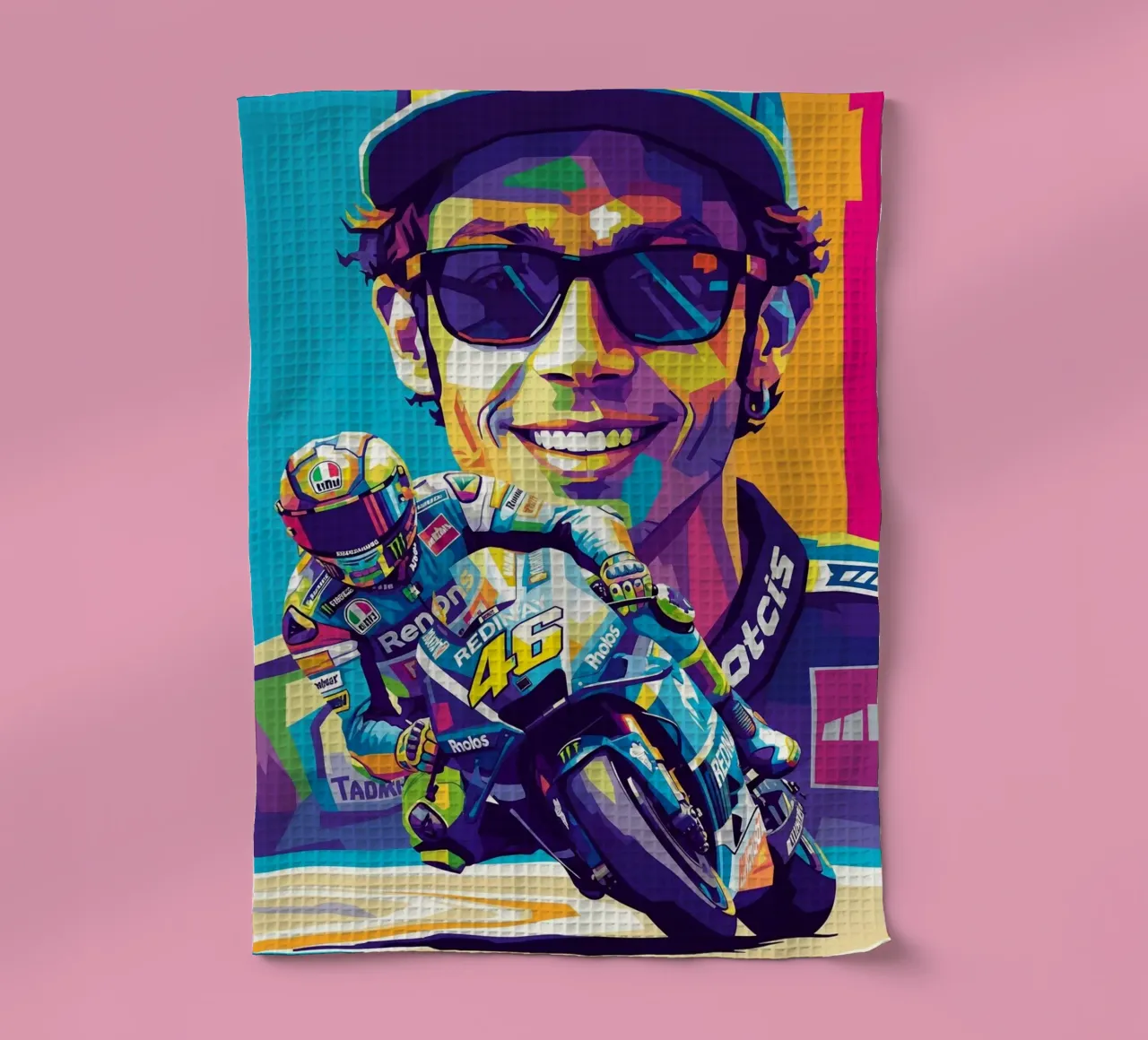 Valentino Rossi - WPAP art style (4) canovaccio da cucina da Hantamrata