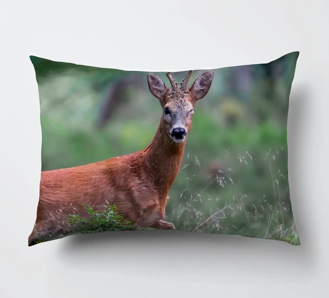 Il capriolo fa l'occhiolino cuscino da Tom's Wildlife