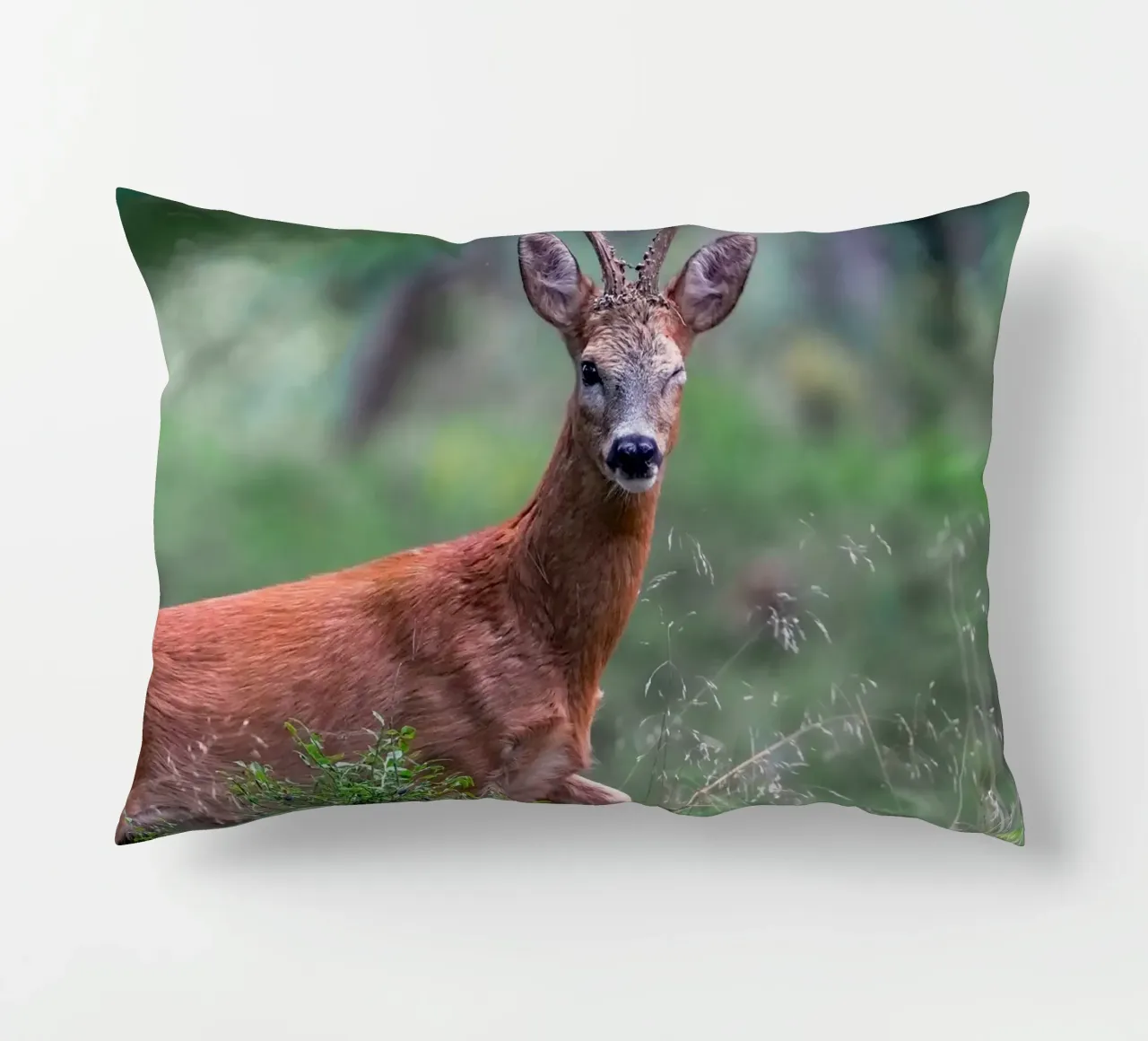Il capriolo fa l'occhiolino cuscino da Tom's Wildlife