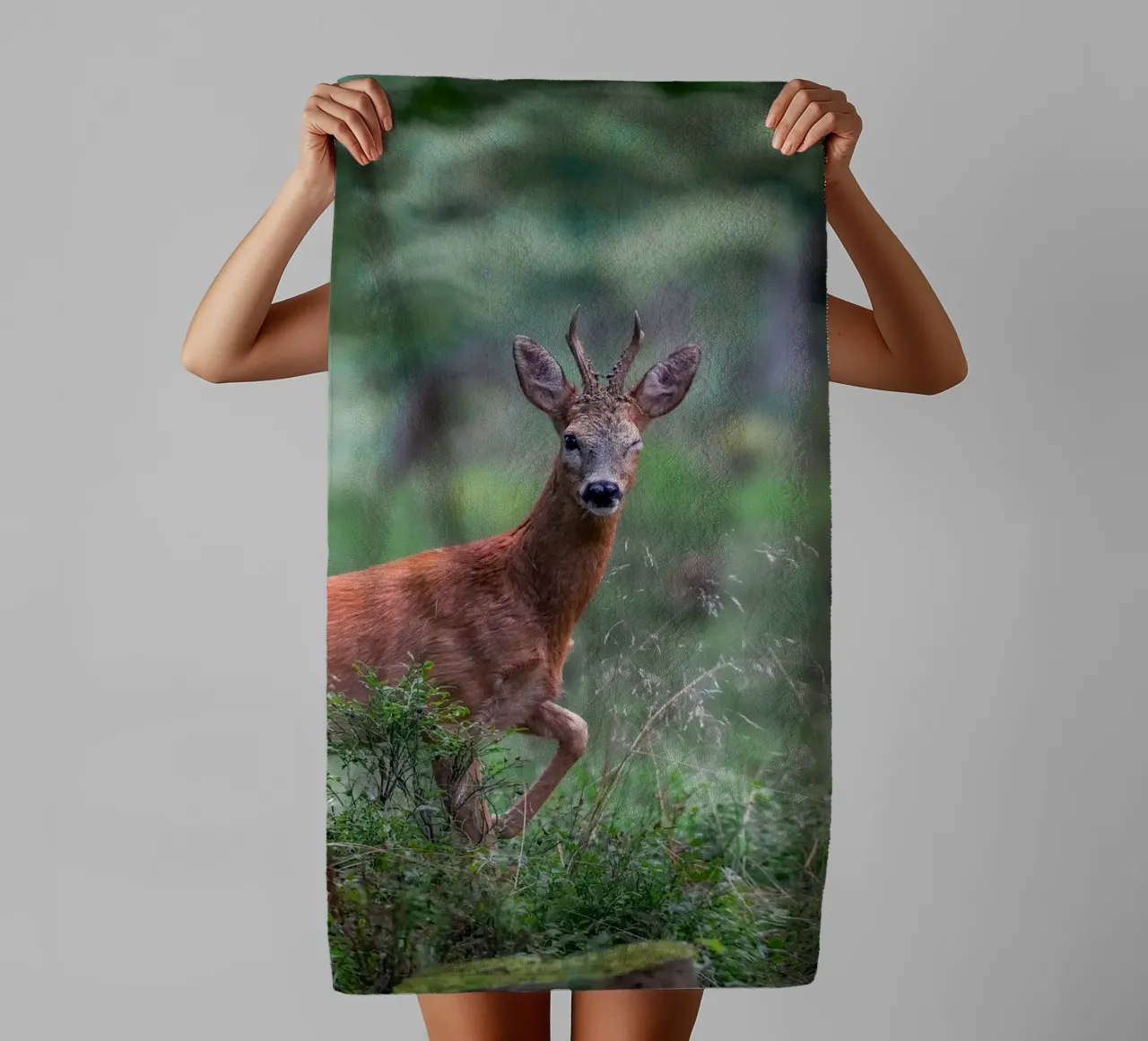 Rehwild blinzelt Handtuch von Tom's Wildlife