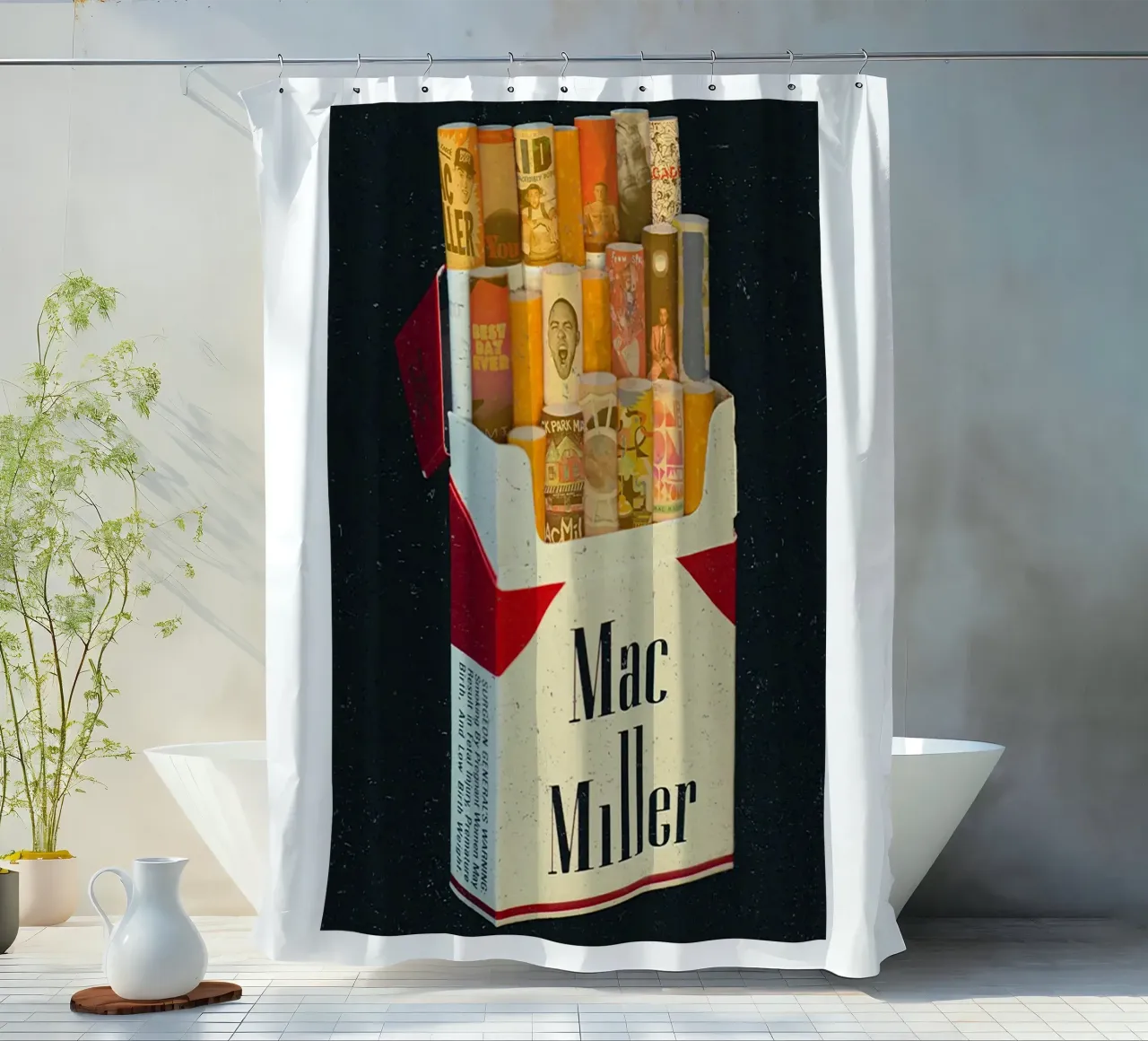 Sigaretta Mac Miller tenda da doccia da softseilish