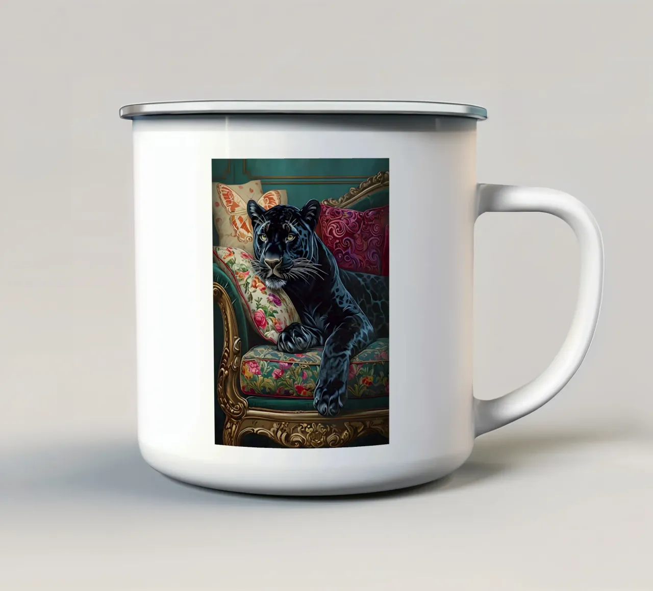 Puma su un divano di lusso tazza in smalto da 🥝 KIWI STORE