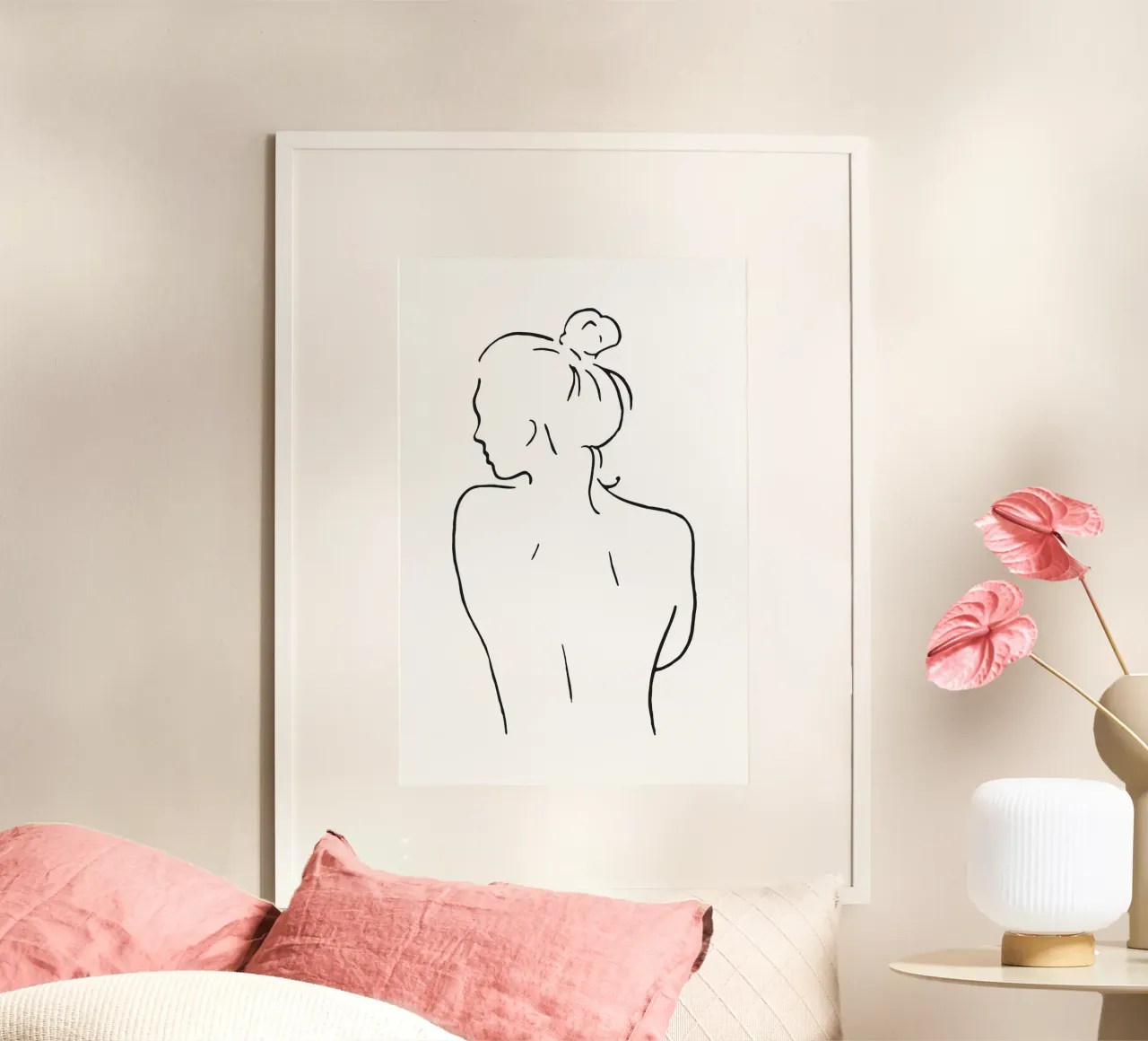 Schizzo del corpo nº 6 poster con telaio in plastica da NouveauPrints