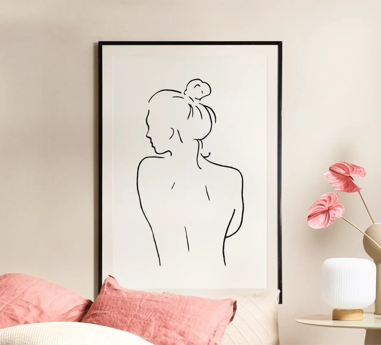 Schizzo del corpo nº 6 poster con telaio in plastica da NouveauPrints