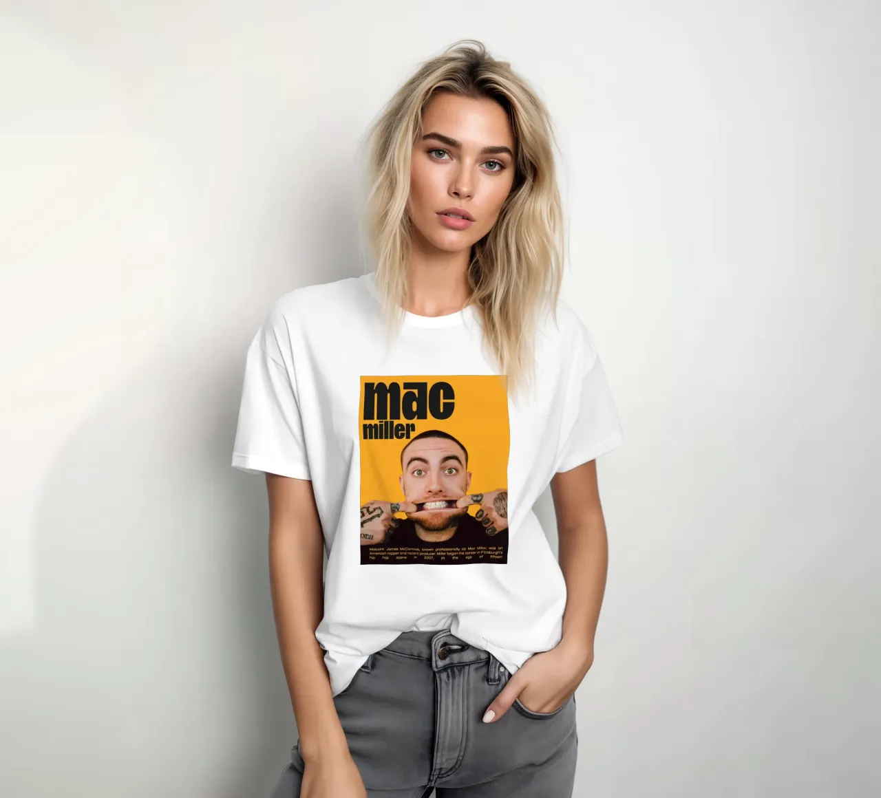 Facce sorridenti e divertenti Mac Miller t-shirt da softseilish