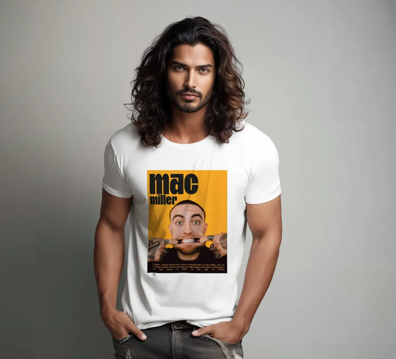 Facce sorridenti e divertenti Mac Miller t-shirt da softseilish