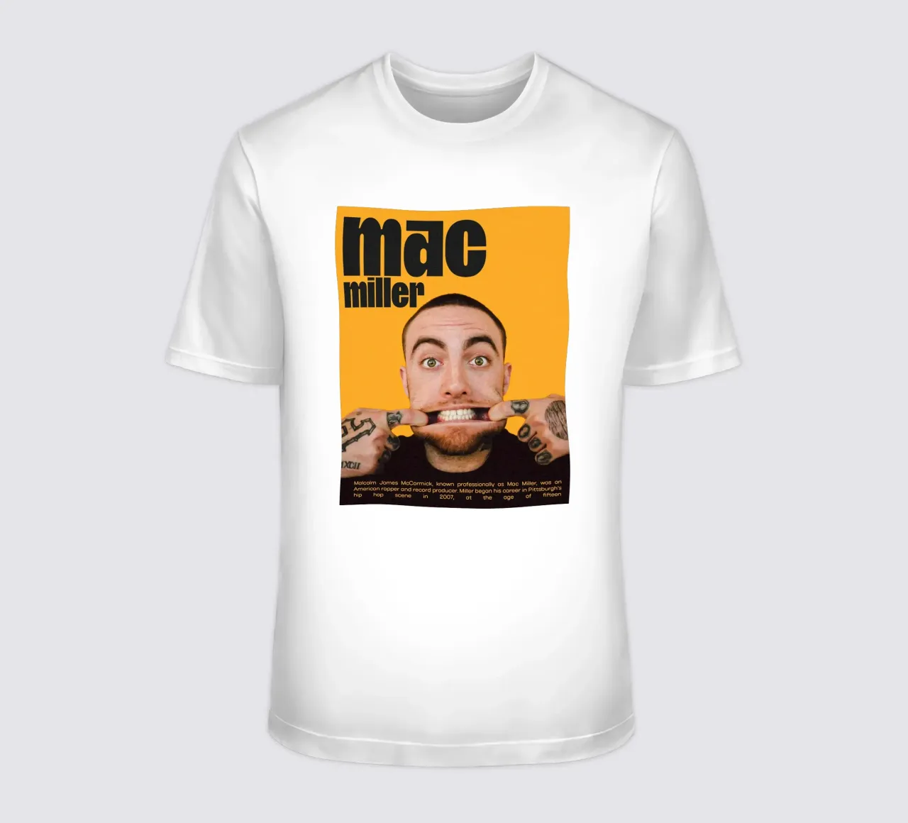 Facce sorridenti e divertenti Mac Miller t-shirt da softseilish