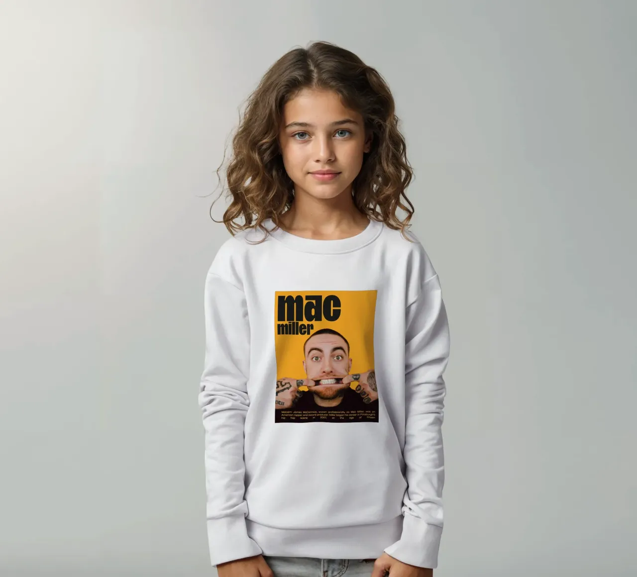 Facce sorridenti e divertenti Mac Miller felpa bambino da softseilish