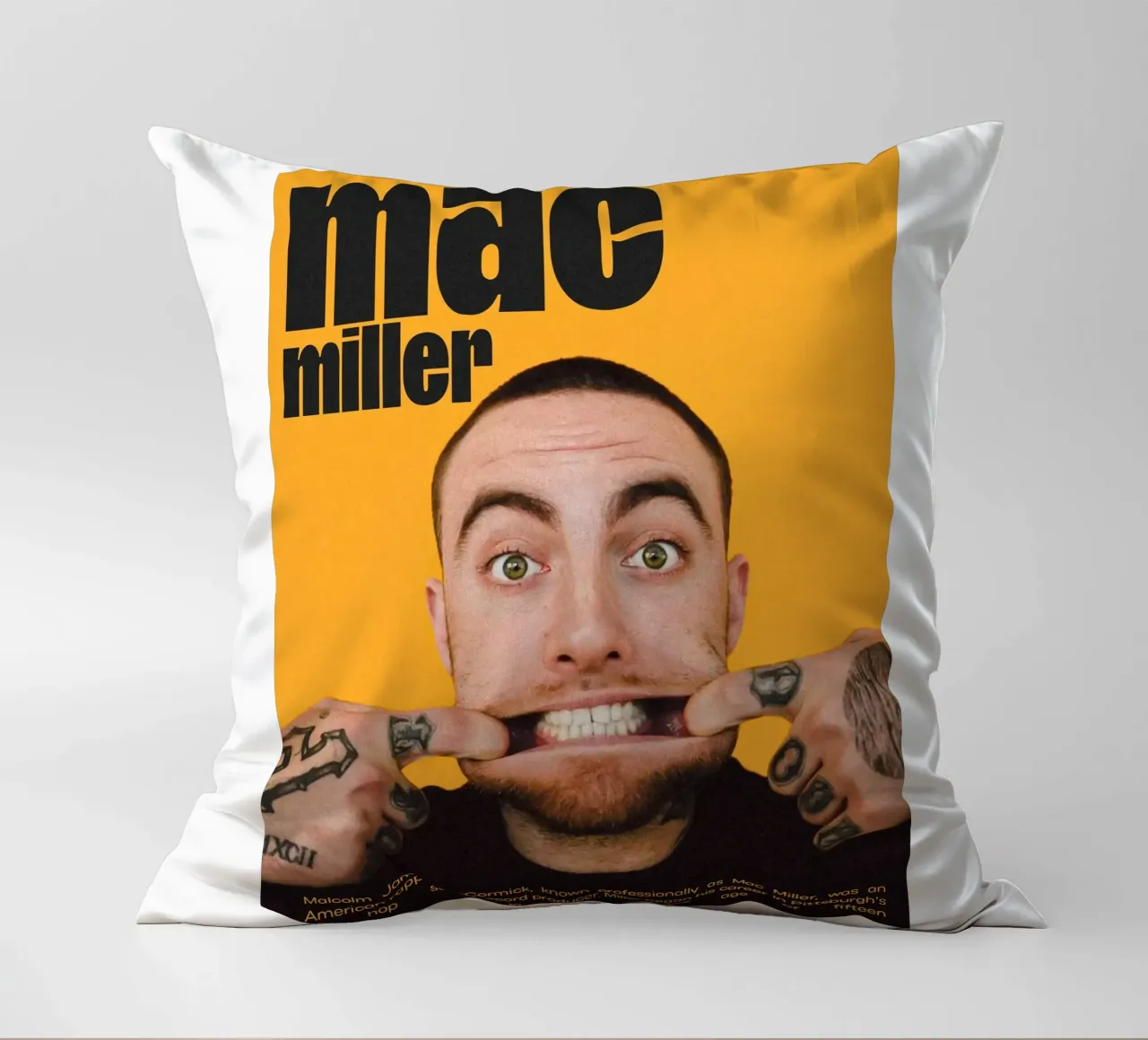 Facce sorridenti e divertenti Mac Miller cuscino da softseilish