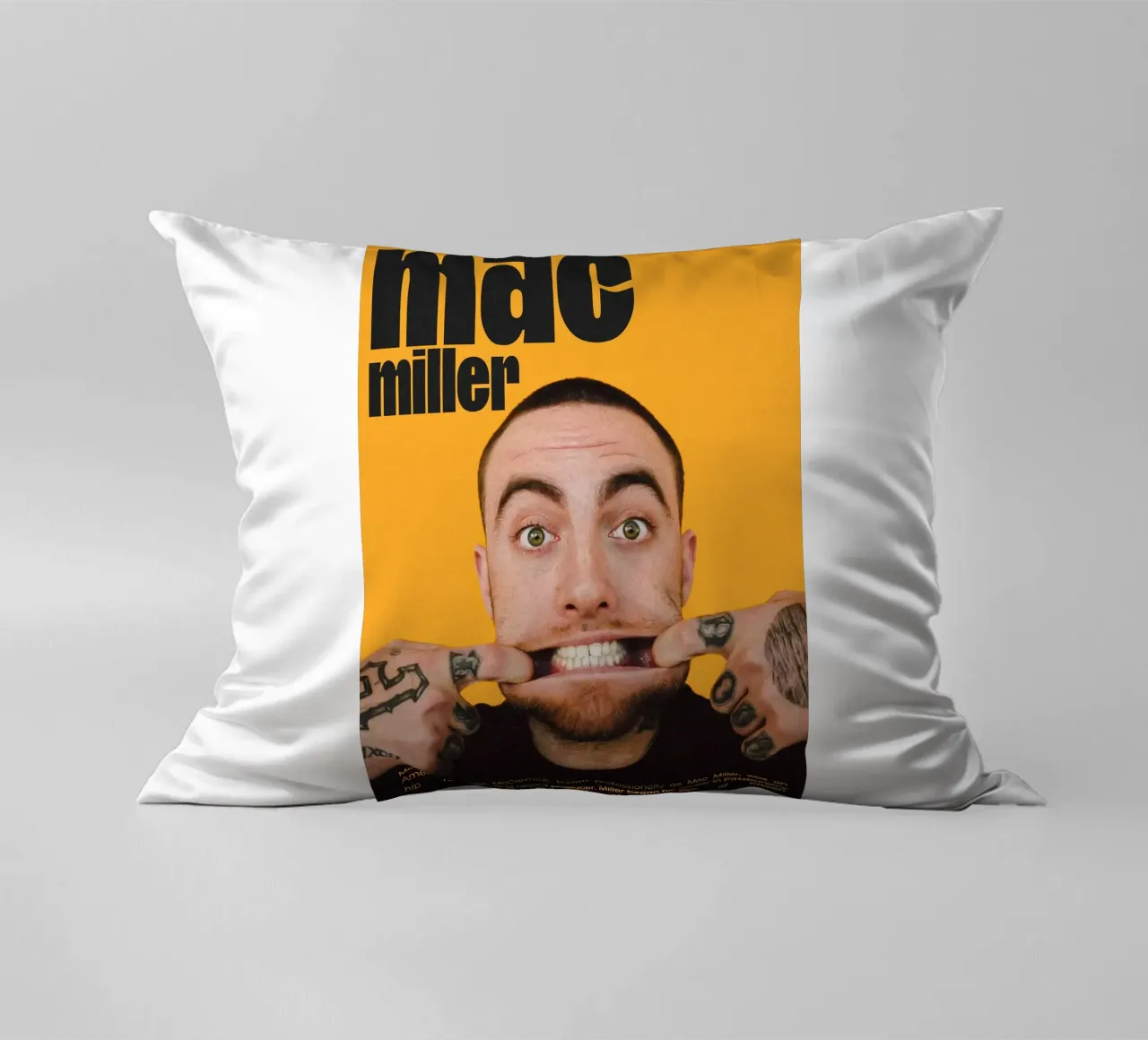 Facce sorridenti e divertenti Mac Miller cuscino da softseilish