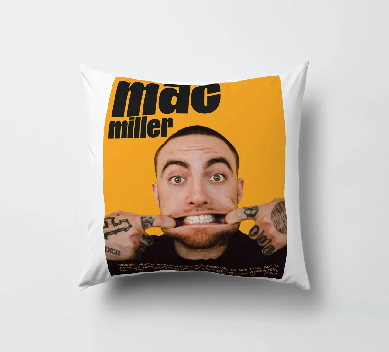 Facce sorridenti e divertenti Mac Miller cuscino da softseilish