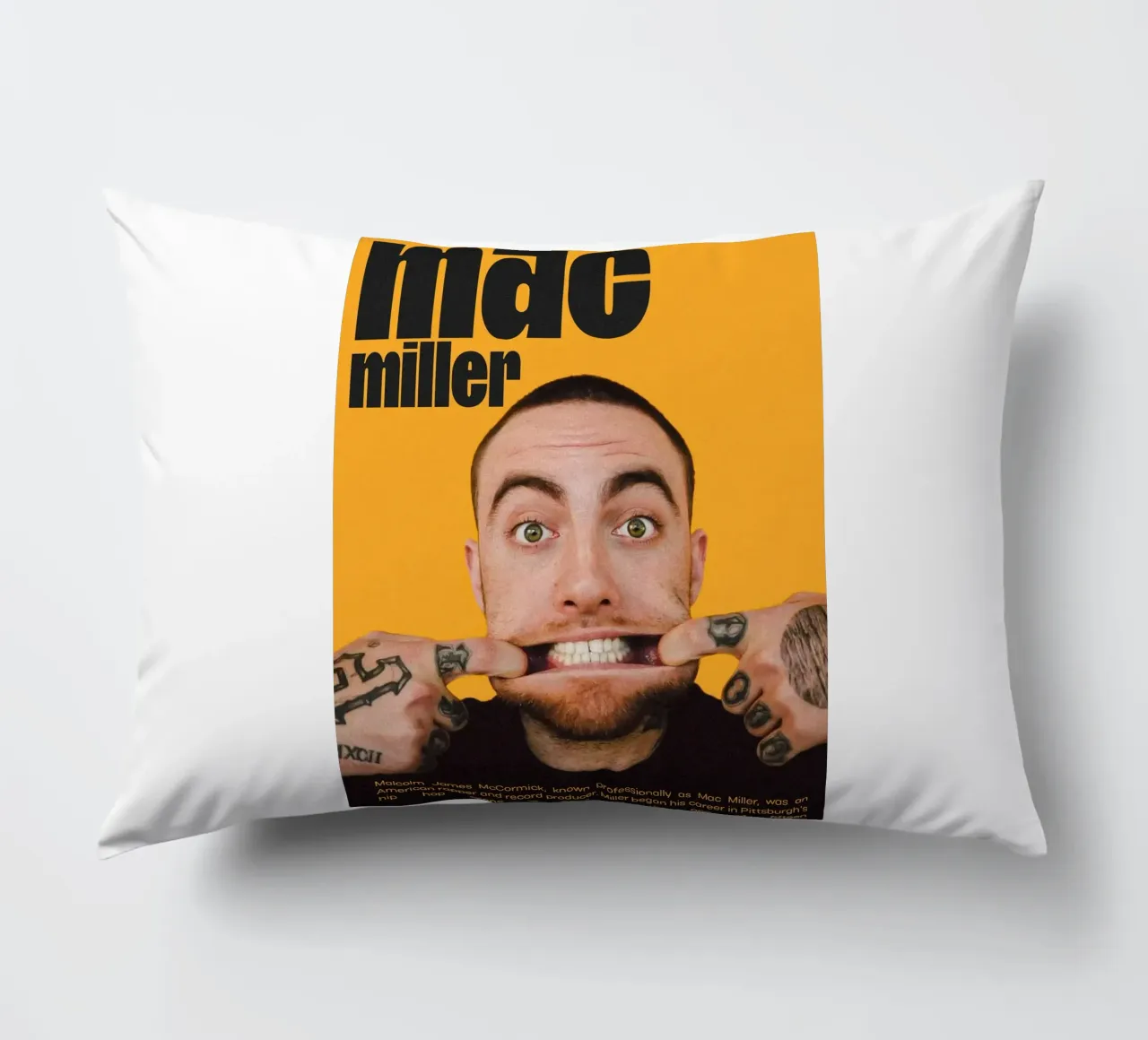 Facce sorridenti e divertenti Mac Miller cuscino da softseilish