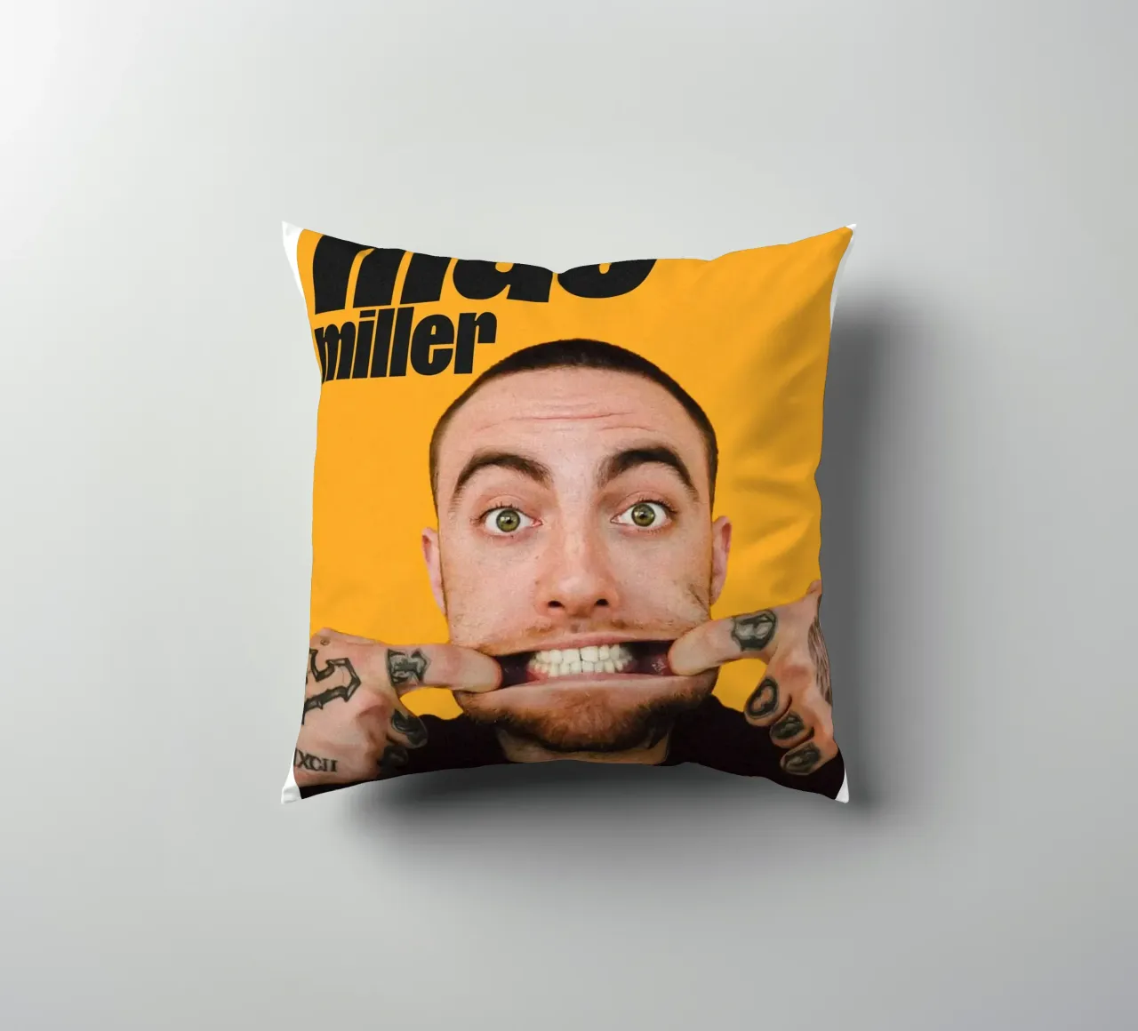 Facce sorridenti e divertenti Mac Miller cuscino da softseilish