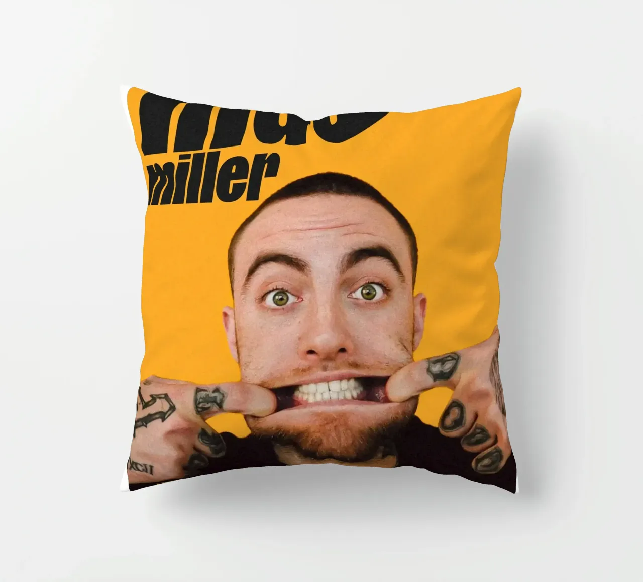 Facce sorridenti e divertenti Mac Miller cuscino da softseilish