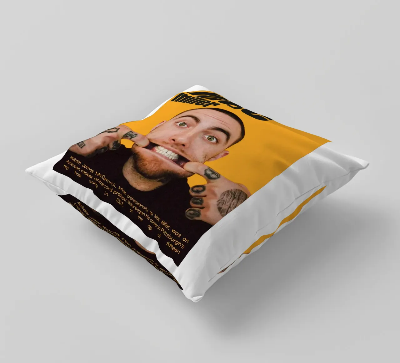 Facce sorridenti e divertenti Mac Miller cuscino da softseilish
