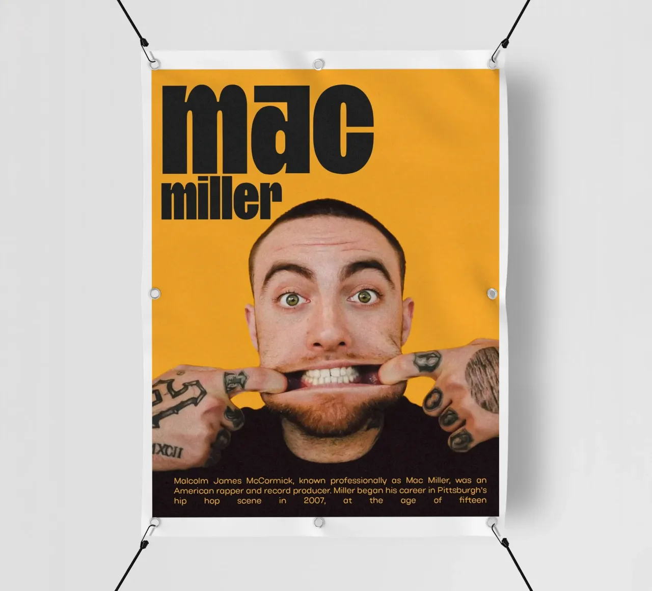 Facce sorridenti e divertenti Mac Miller telo in pvc da softseilish