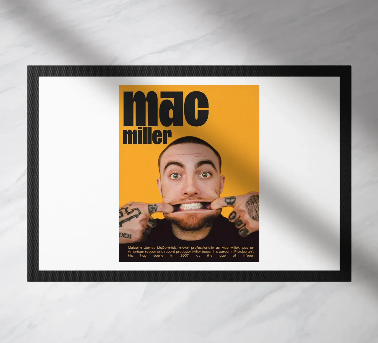 Facce sorridenti e divertenti Mac Miller zerbino da softseilish