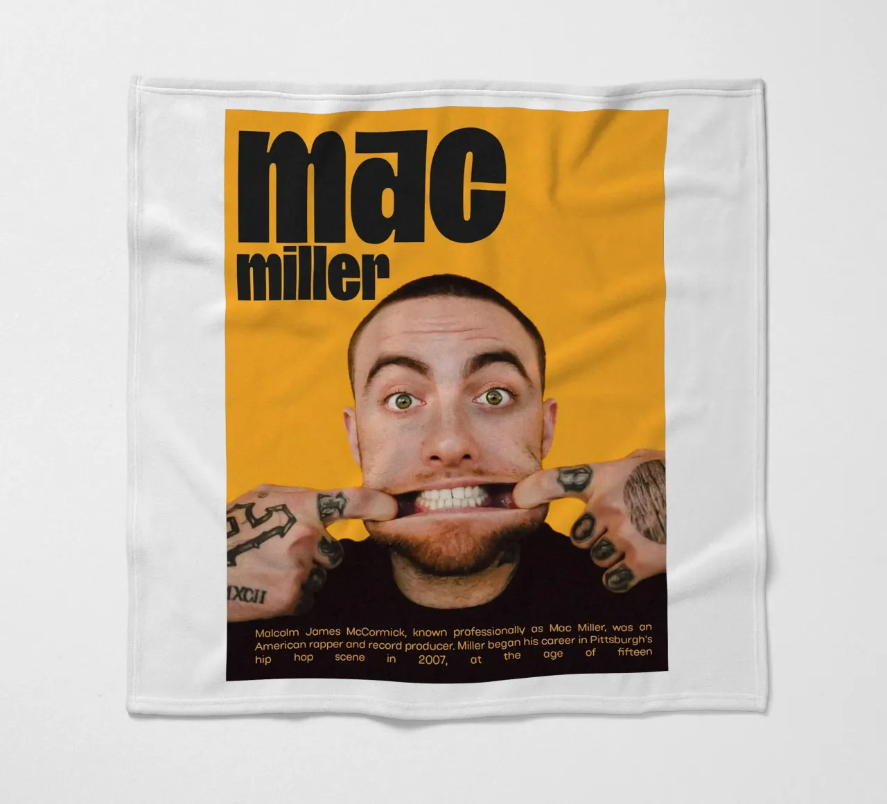 Smile Fun Faces Mac Miller Fleecedecke von softseilish