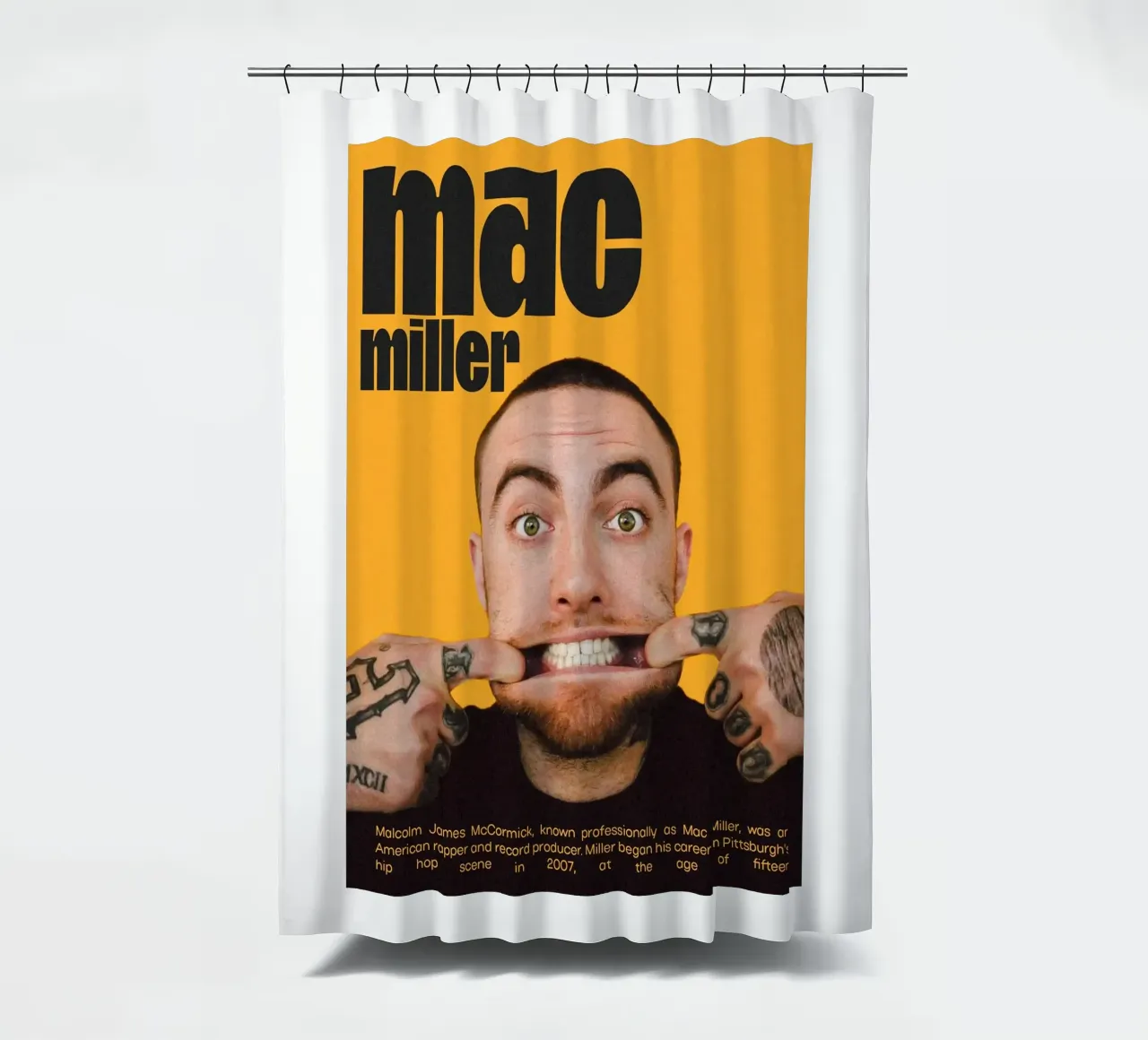 Smile Fun Faces Mac Miller Duschvorhang von softseilish