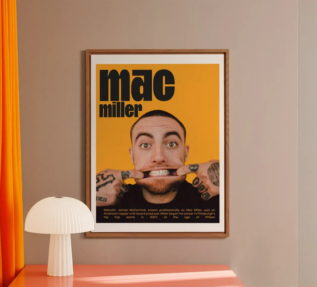 Facce sorridenti e divertenti Mac Miller alluminio dibond da softseilish