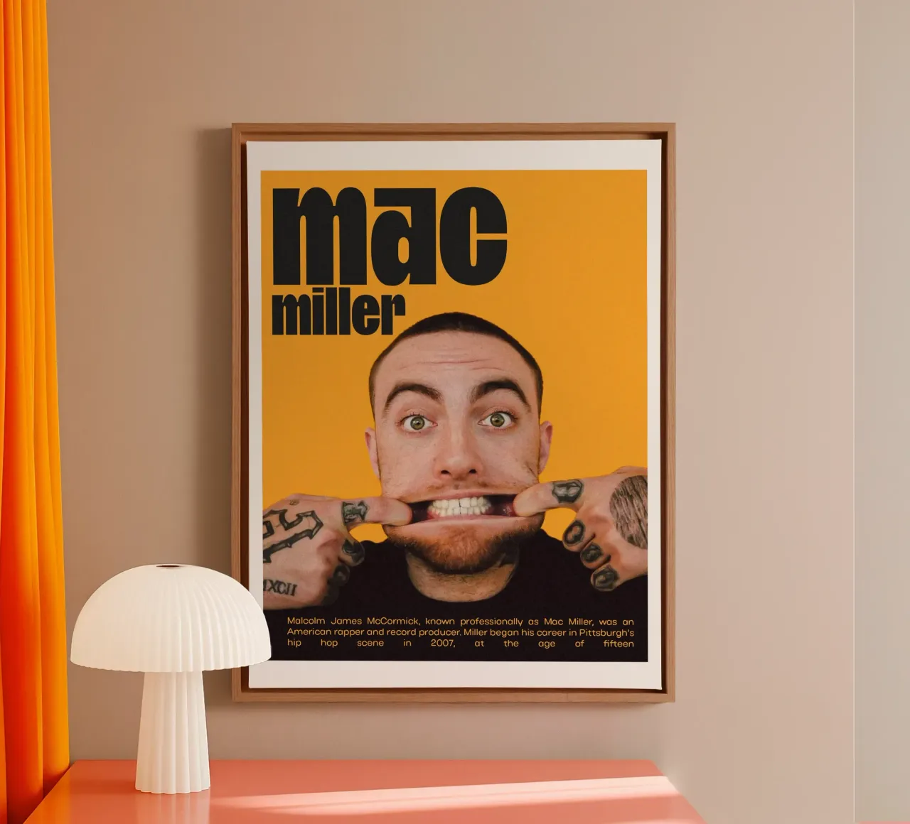 Facce sorridenti e divertenti Mac Miller tela da softseilish