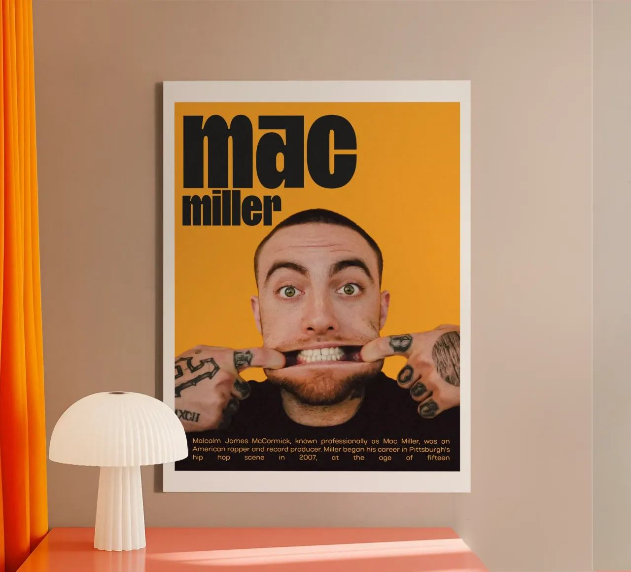 Facce sorridenti e divertenti Mac Miller tela da softseilish