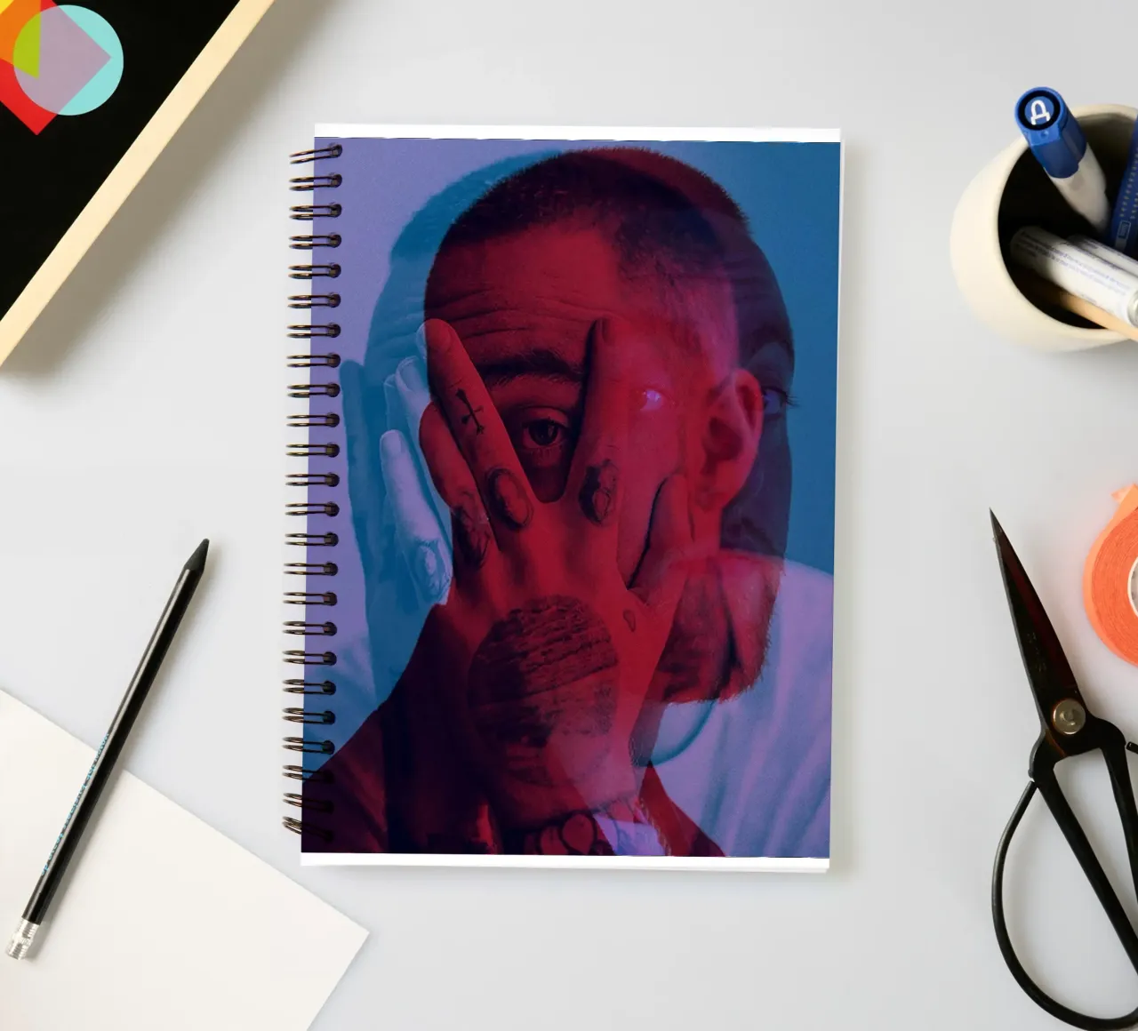 Mac Miller Faces Alternative spiral notebook by softseilish