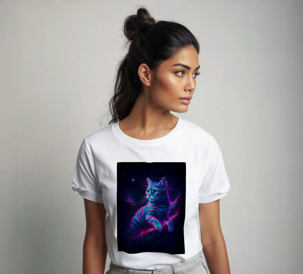 gatto cosmico t-shirt da 🥝 KIWI STORE