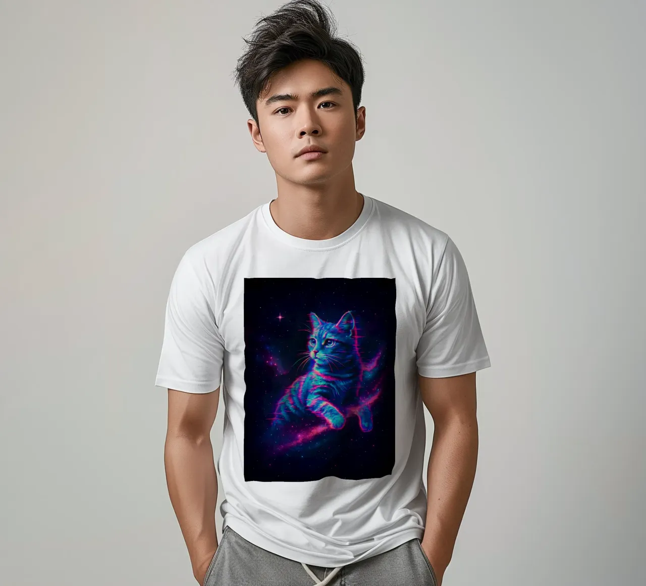 gatto cosmico t-shirt da 🥝 KIWI STORE