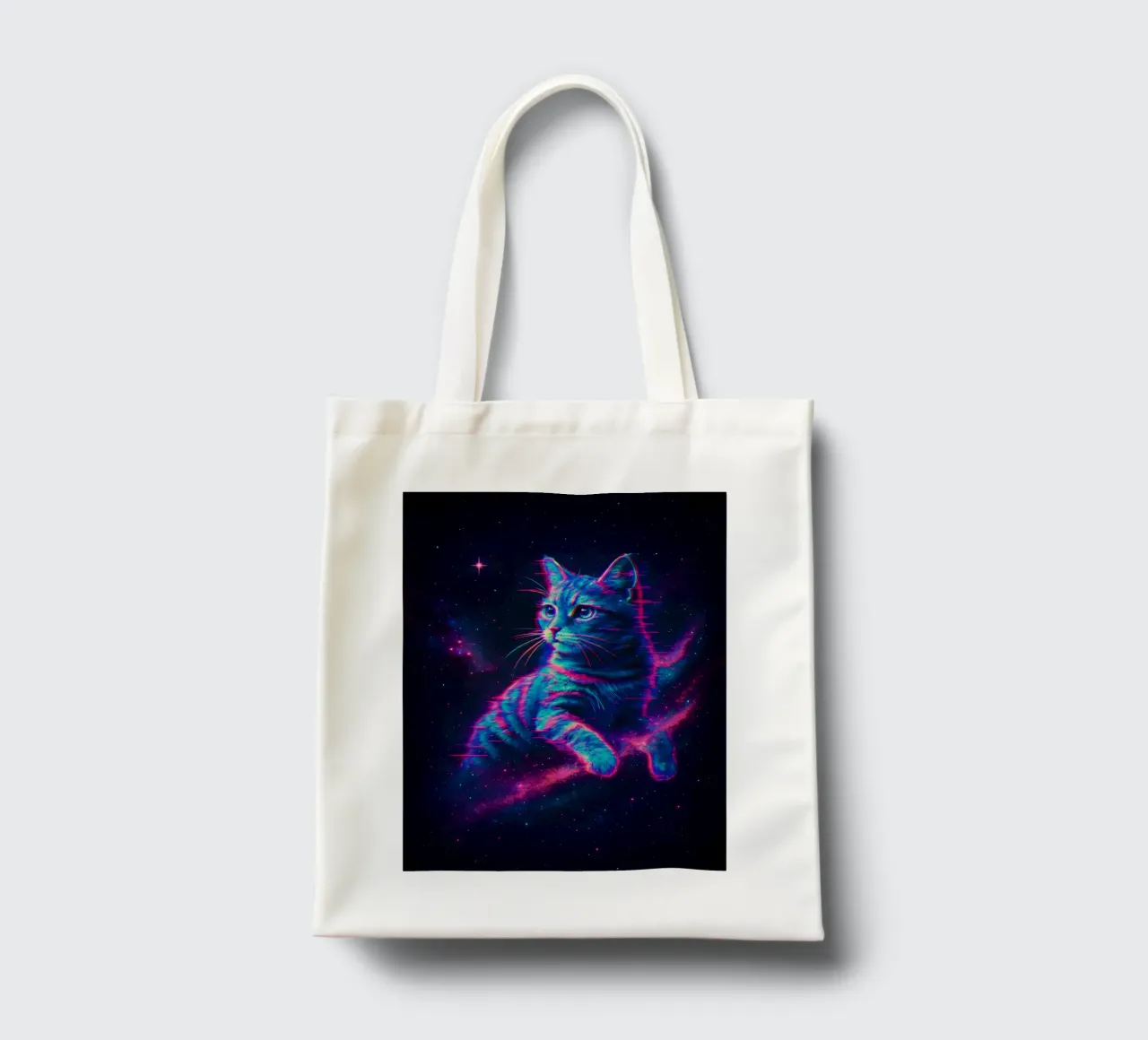 gatto cosmico borsa in juta da 🥝 KIWI STORE