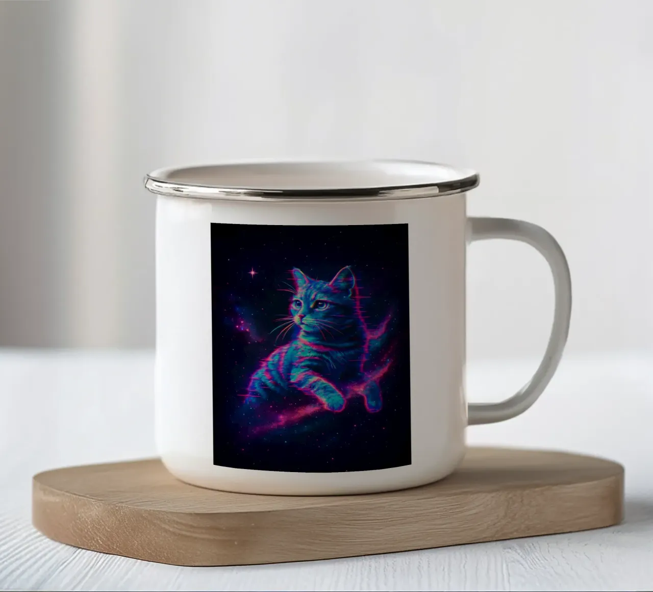 gatto cosmico tazza in smalto da 🥝 KIWI STORE