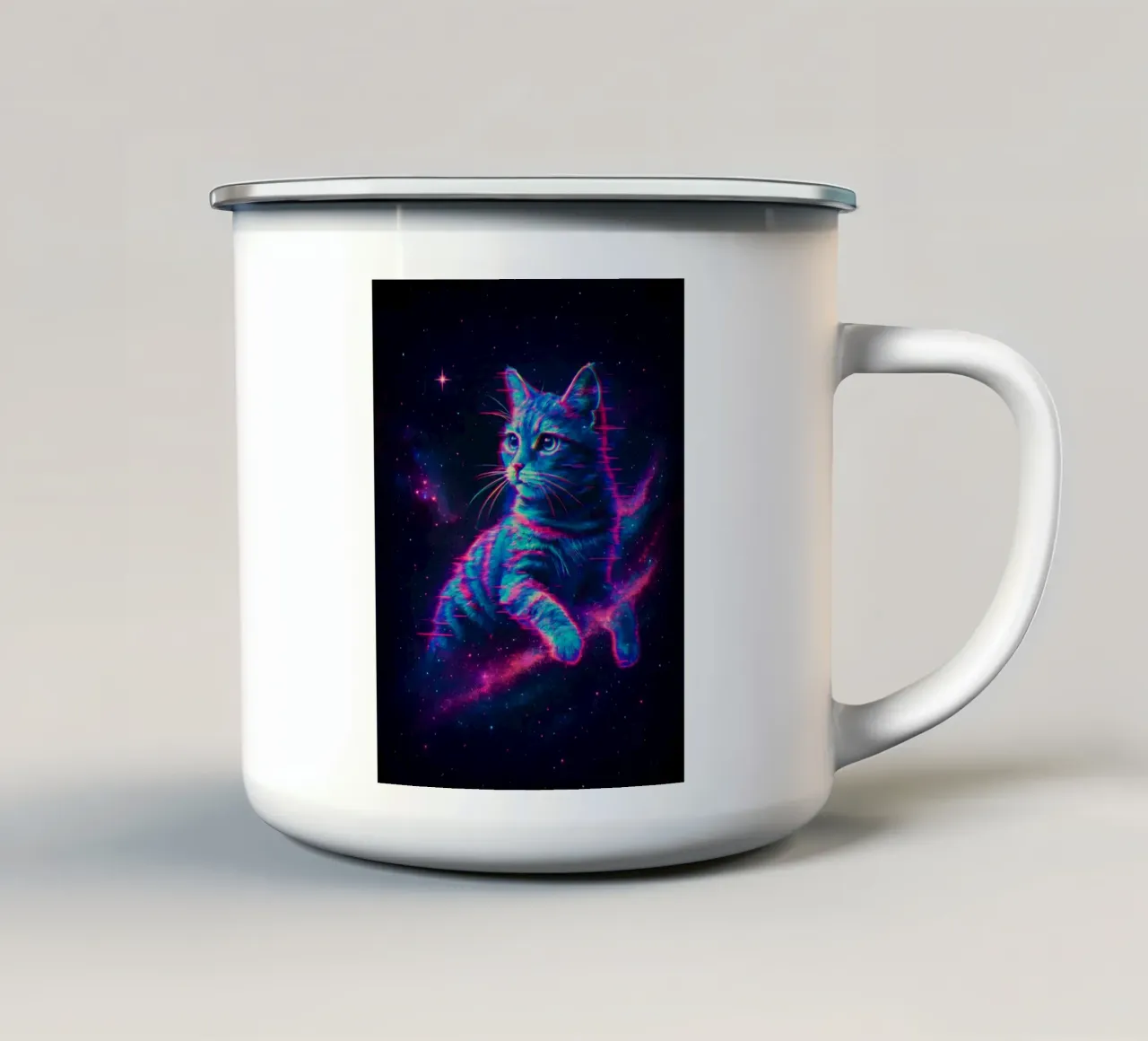 gatto cosmico tazza in smalto da 🥝 KIWI STORE