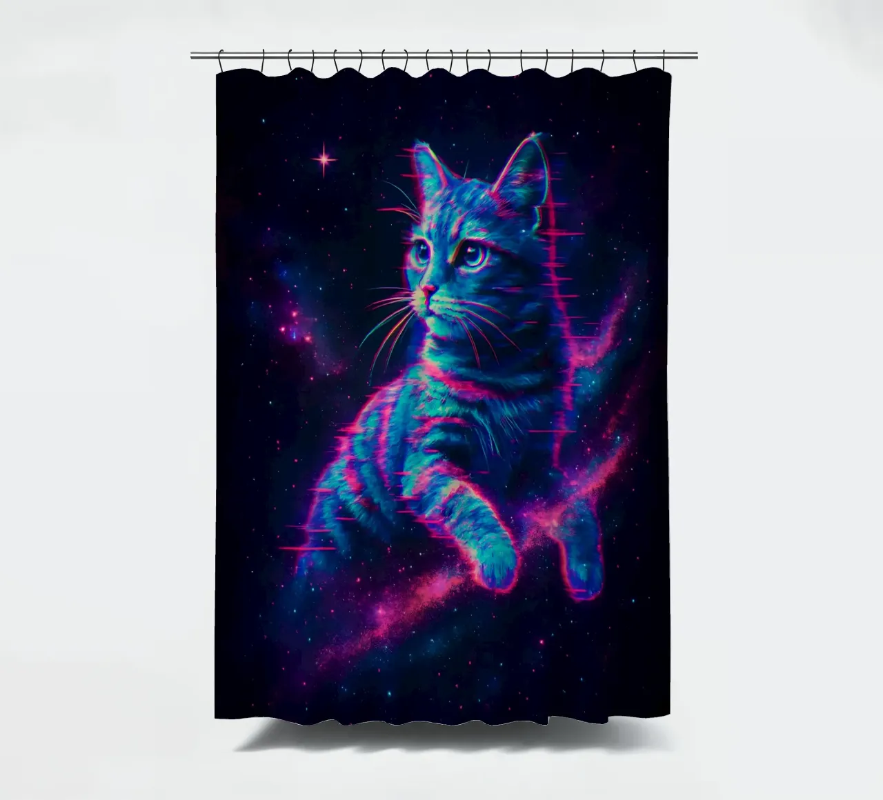 gatto cosmico tenda da doccia da 🥝 KIWI STORE