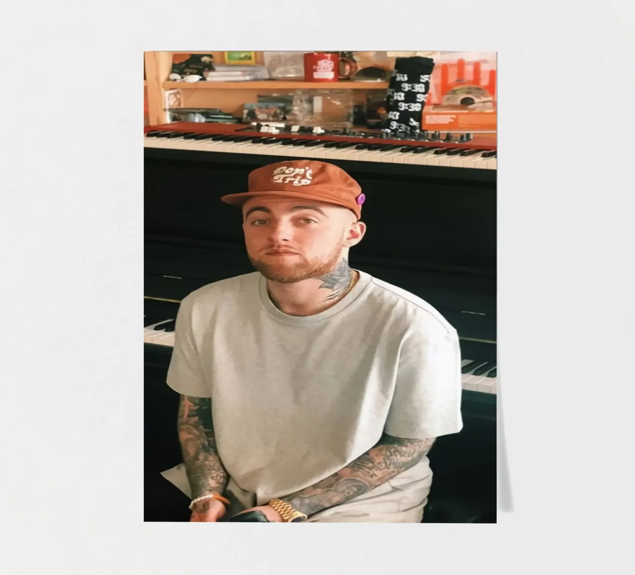 Ritratto di Mac Miller in stile pianoforte foglio adesivo da softseilish