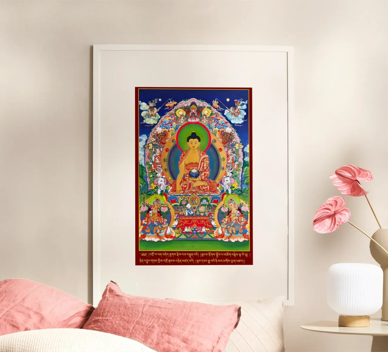 Buddha Shakyamuni Thangka poster da Happy 😃 Art 🎨 by Christine Schnoell