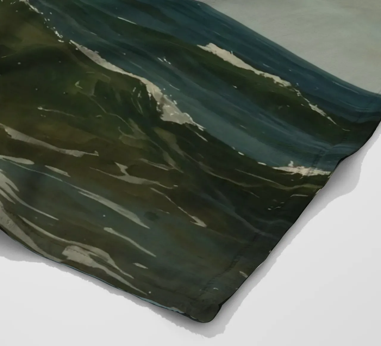 Seagull gliding over ocean waves under a partly cloudy sky fleece blanket by DesignDoodle
