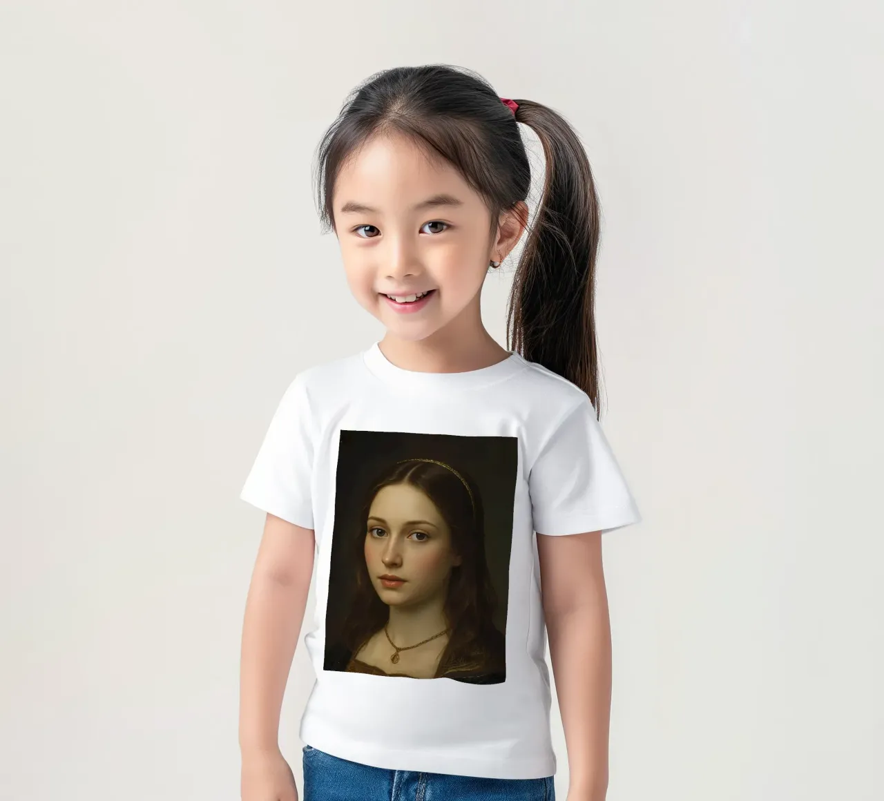 Giovane donna in stile artistico classico Espressione morbida t-shirt bambini da DesignDoodle