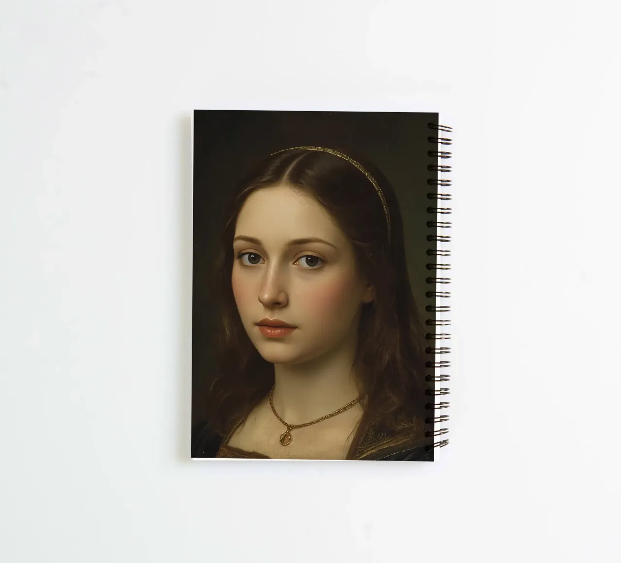 Giovane donna in stile artistico classico Espressione morbida diario ad anelli da DesignDoodle