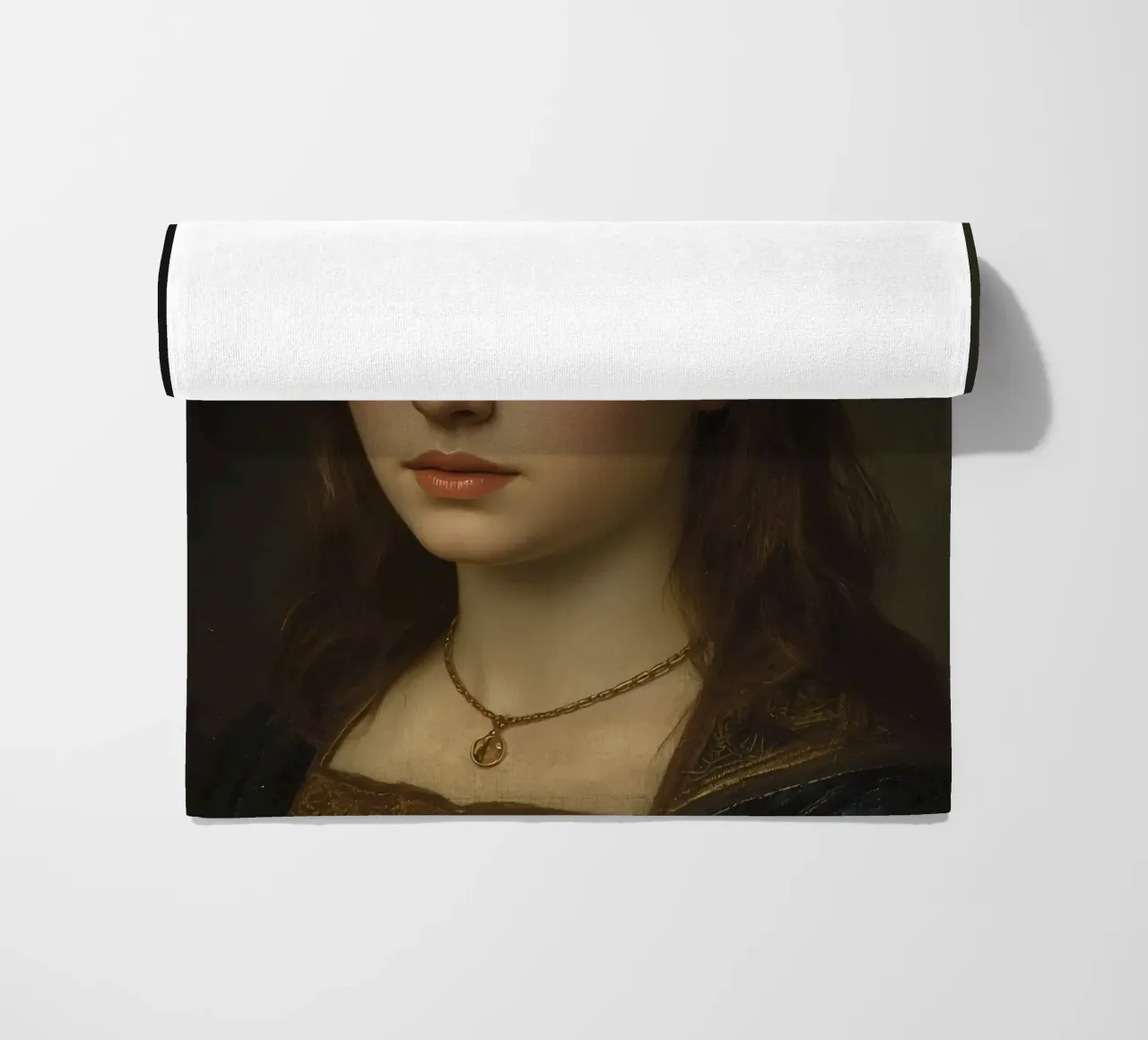 Giovane donna in stile artistico classico Espressione morbida telo mare da DesignDoodle